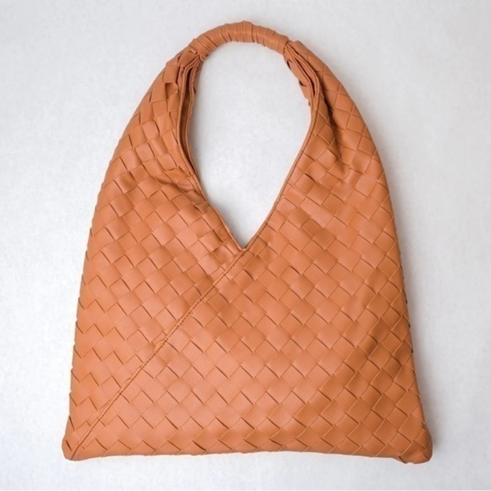 Woven Leather Slouchy Bag
